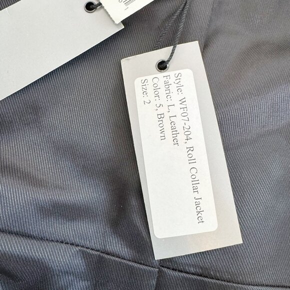 Proenza Schouler Roll Collar Brown Leather Jacket | Size 2 | NWT Color Variation - Picture 9 of 16